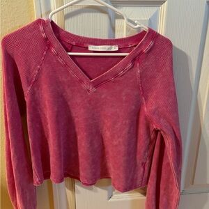 Waffle knit cropped top